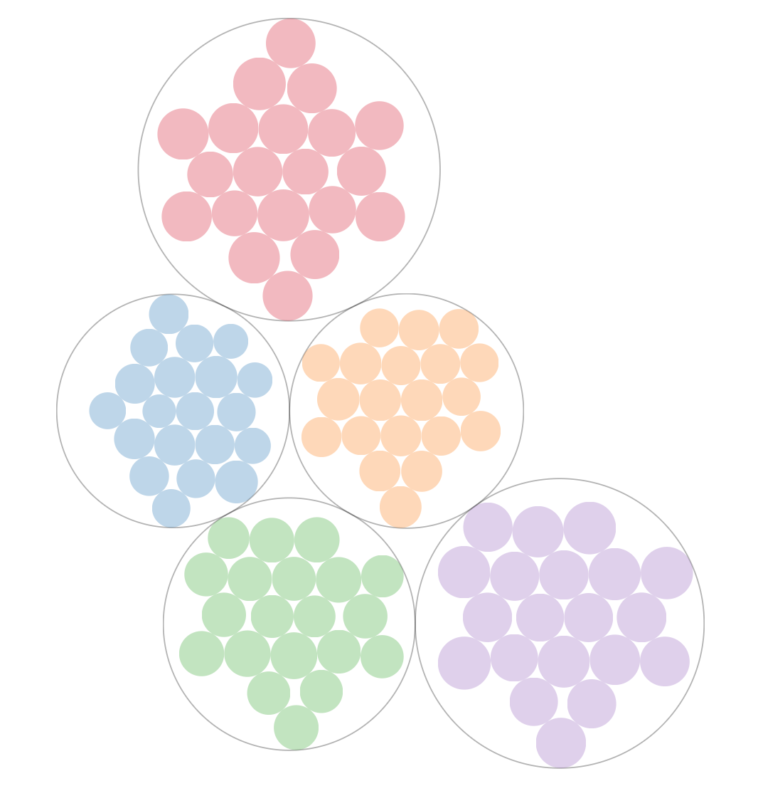 Nested circles showing a hierarchical model